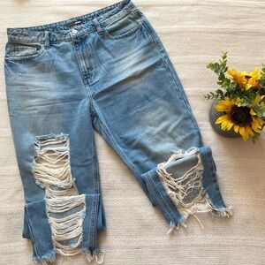 FASHION NOVA DISTRESSED BOYFRIEND JEANS |‎ SZ 13